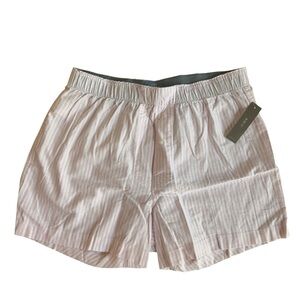 J Crew Boxer Short in Broken-in Organic Cotton Oxford Pink Stripe Mens Size M